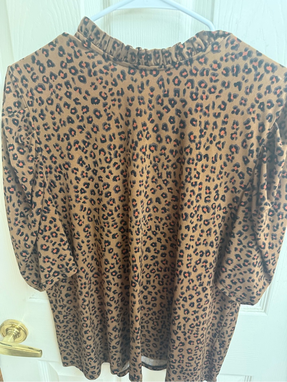 CeCe Brown Leopard Print Blouse